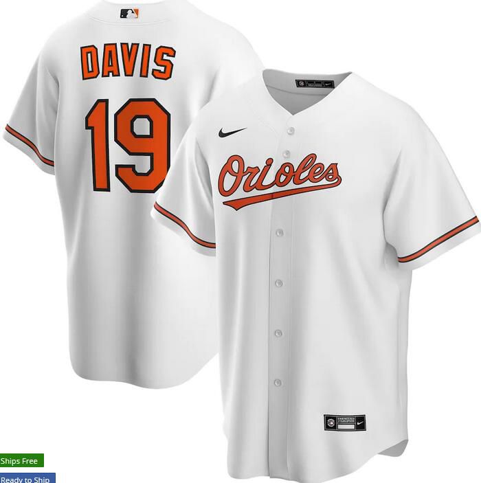 Mens Baltimore Orioles #19 Chris Davis Nike White Home Replica Player Name MLB Jerseys->baltimore orioles->MLB Jersey
